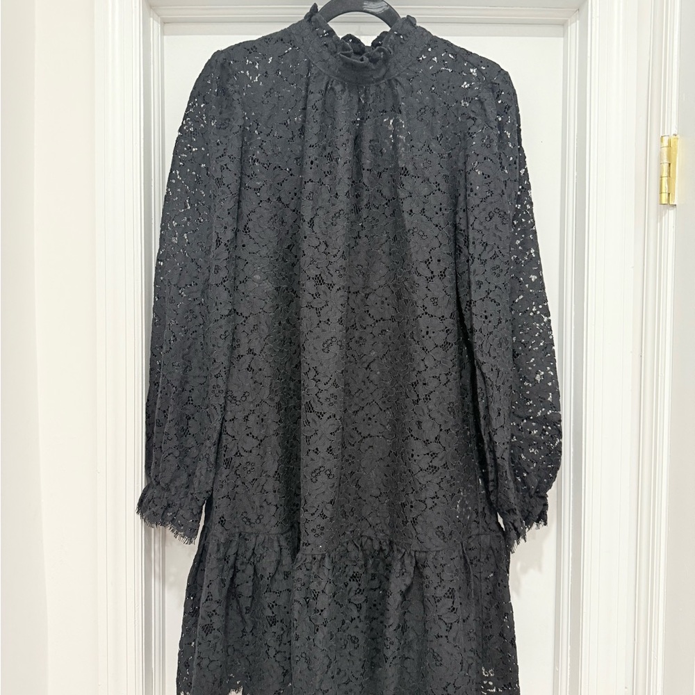 J. Crew Charcoal Lace Long Sleeve Dress - Picture 10 of 12